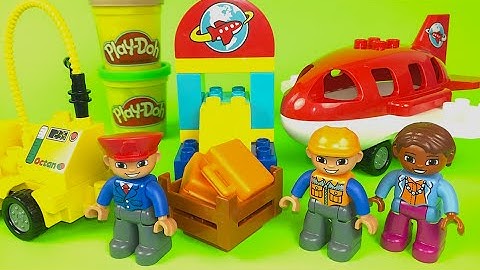 Lego Duplo Airport with Airplane Fuel Tanker and Play Doh Play the best Boys Toys Stop Motion