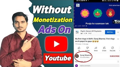 Without Monetization Ads On Youtube | Channel Not Monetize But Ads Show on Youtube Video | Vipul