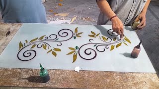 Handmade Glass Etching Designing Works by an Artist in Amazing Way -Small Scale Industry