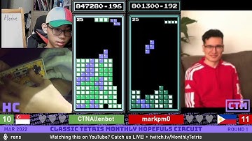 MASTERS WORTHY?! Allenbot, Mark Migas | Semis | Classic Tetris Monthly Hopefuls Circuit