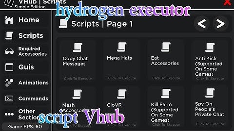 hydrogen executor script Vhub go to pin comment to try the script enjoy