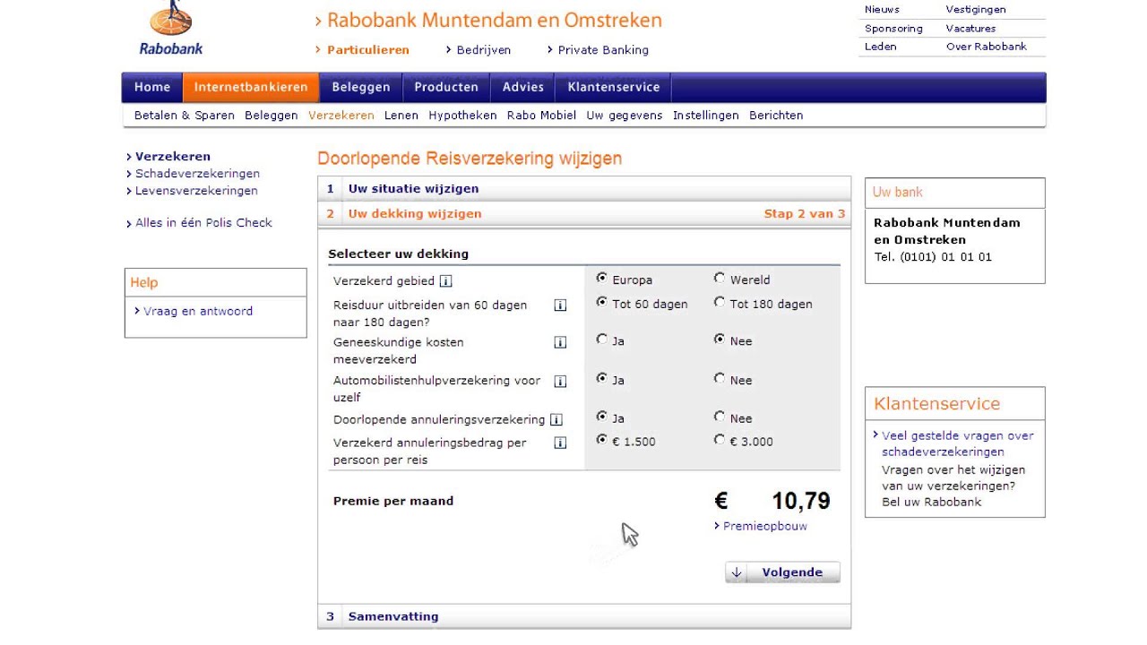 Een verzekering online bekijken of wijzigen
