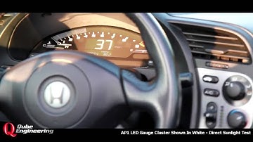 Qube Engineering Honda S2000 AP1 LED Gauge Cluster White - Direct Sunlight Test