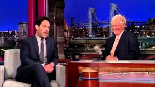 Paul Rudd on David Letterman 1 August, 2013   Full Interview