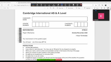 ||9709/41/O/N/20 Part 1|| Questions 1 - 5.