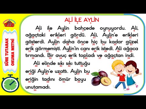 1.Sınıf Süre Tutarak Okuma Çalışması -10 I Ali ile Aylin Metni I 53 Kelime