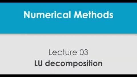 LU decomposition #swayamprabha #CH38SP