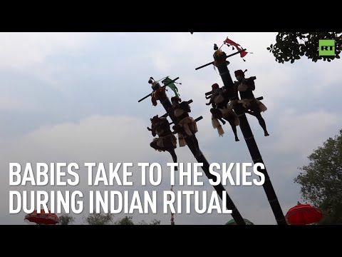 12 meters high | Over a 1,000 babies take to the skies during Indian ritual