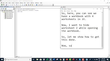 Automatically hide a worksheet while opening a workbook in Excel