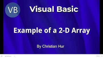 Visual Basic Programming - 2-Dimensional Array Example