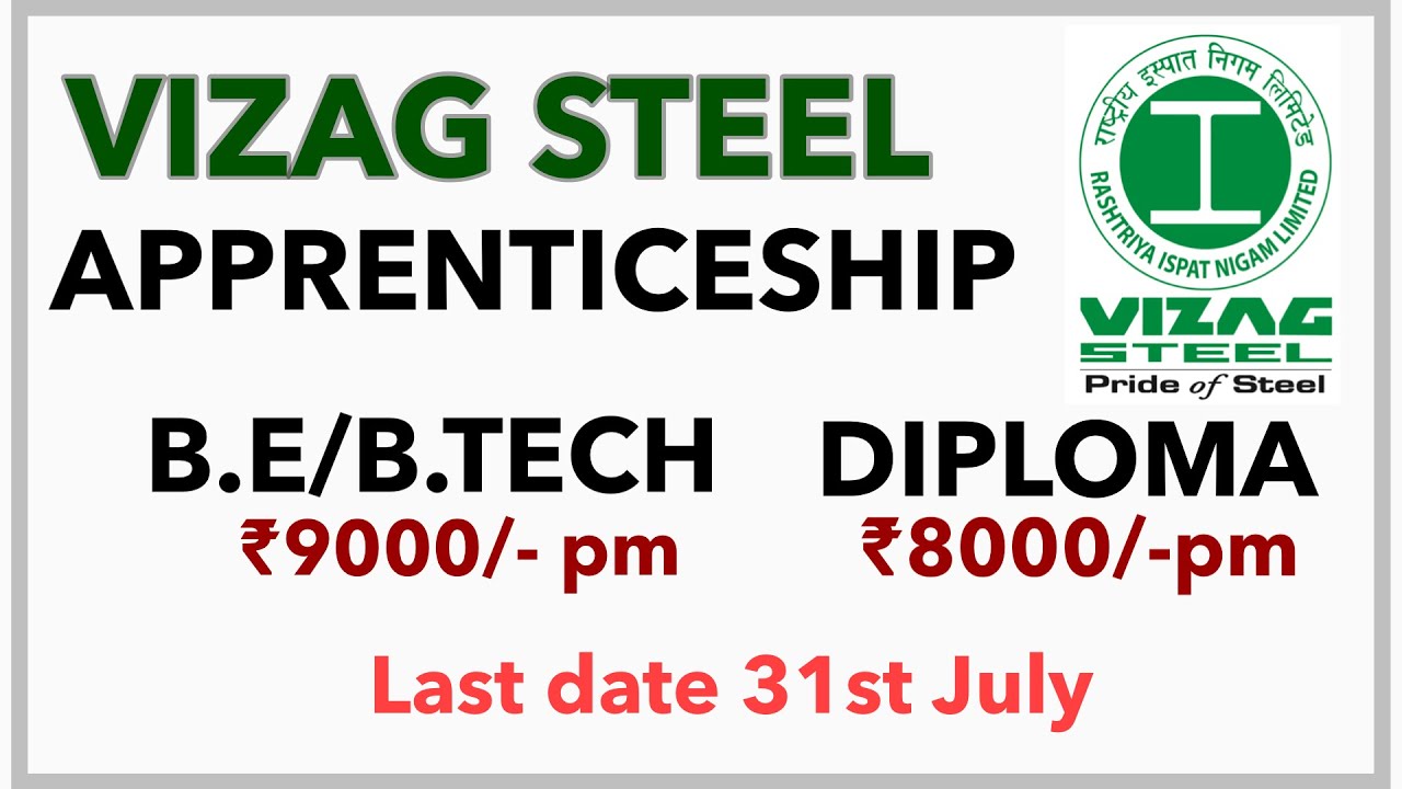 VIZAG STEEL APPRENTICESHIP Graduate and Technician Apprenticeship