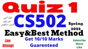 cs502 quiz 1 solution spring 2022 cs502 live method cs502 quiz 1 2022cs502 quiz 1 solution 2022 L4H