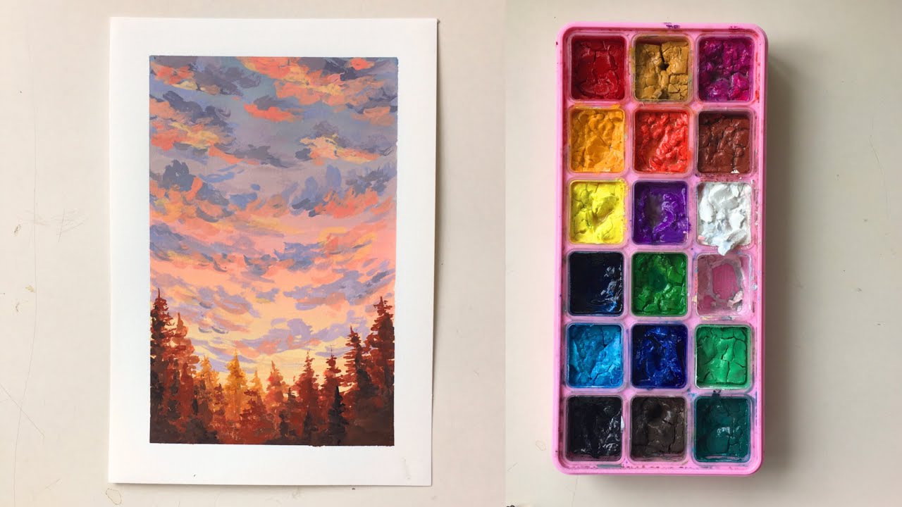 mini gouache landscape paintings 🌅