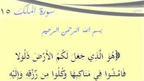 سورة الملك آية 15