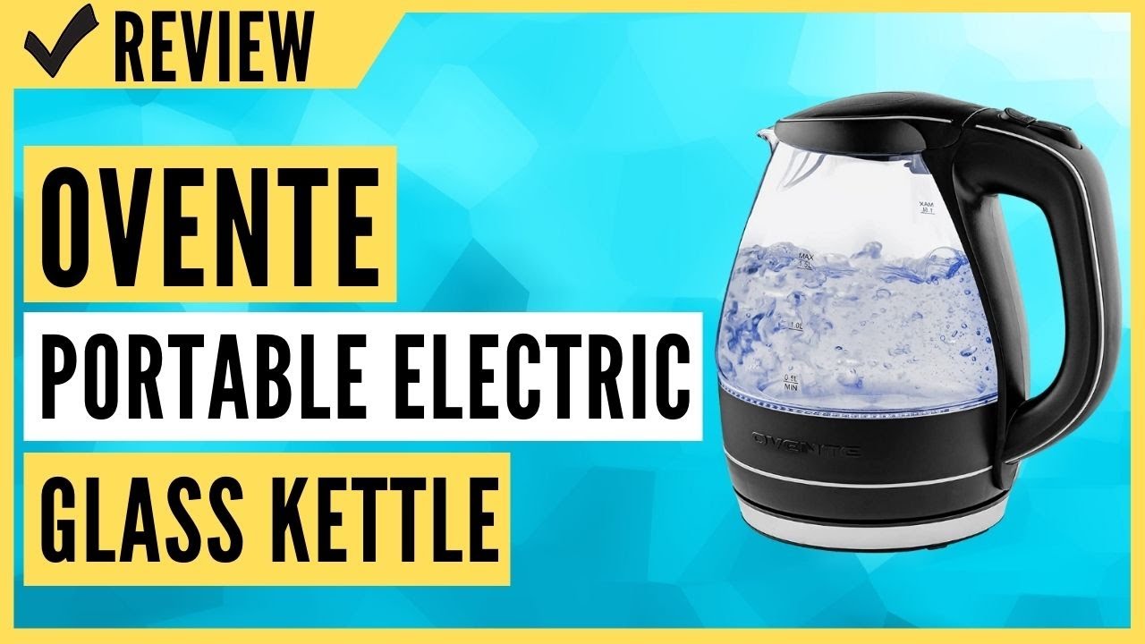 OVENTE 1.7 L Electric Glass Kettle, Prontofill Tech, Portable