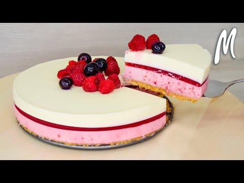 Видео: BERRY CHEESECAKE! MULTI-LAYERED WITH RASPBERRIES! No baking!