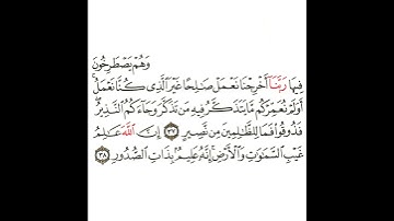 سورة فاطر 15 القسم الخامس عشر تكرار كيفي من .. وهم يصطرخون فيها ربنا أخرجنا .. إلى ..  بذات الصدور