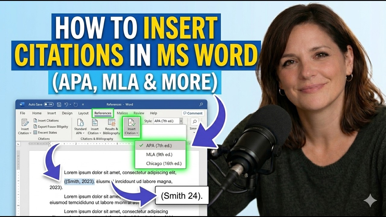 How to Insert Citations in MS Word - YouTube