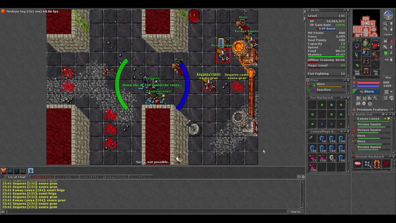 Tibia - Old Fortress/Hero Cave MS and ED 100+ Part 1/2 - YouTube