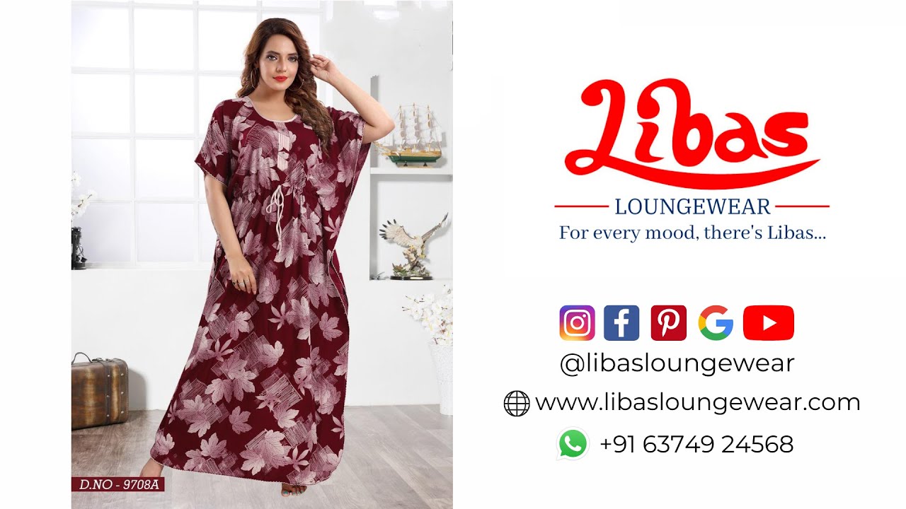 JESSICA - BLOCK PRINTED NIGHTGOWNS WITH KANTHA WORK - WHITE - JO's Nighty Store