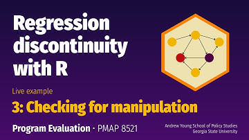 PMAP 8521 • Example: Regression discontinuity with R: 3: Checking for manipulation
