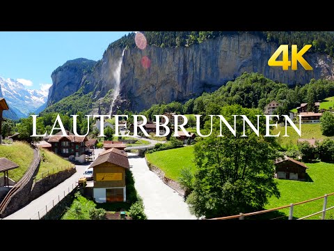 Heavenly beautiful Lauterbrunnen Valley Summer walking tour Lauterbrunnen Switzerland