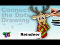 Connect the Dots Drawing - REINDEER - How to draw step by step