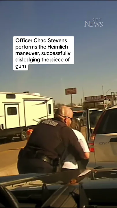 Officer saves driver choking on gum