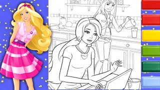 Barbie Coloring Video #6 | Barbie and Skipper coloring page | Barbie Dream House Coloring  page