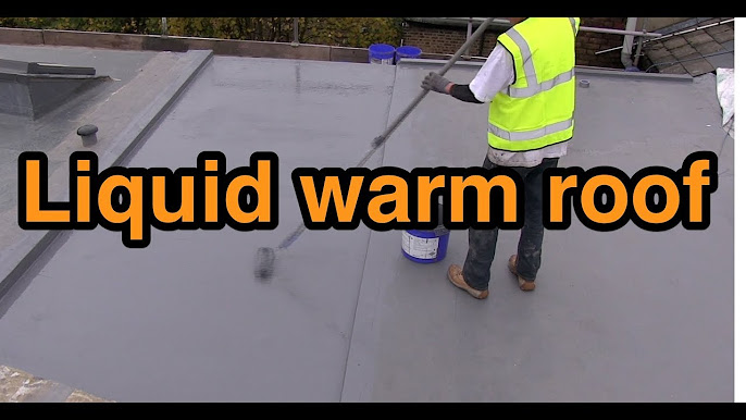 Liquid rubber flat roofing system for new flat roofs or roof repairs 