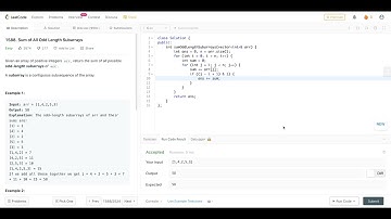 LeetCode Programming Skills I - Day 06. 1588  Sum of All Odd Length Subarrays
