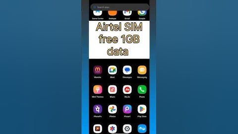 Airtel SIM free 1GB data/how to get free 1GB data in AIRTEL sim #airtel #sim #1gb #data #ytshorts