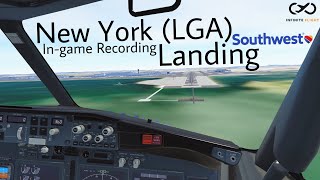 Cockpit View Landing in New York (LGA) | Southwest B738 | Infinite Flight 24.2 In-game Recording