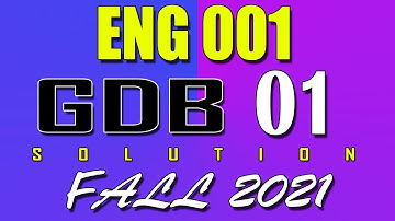 ENG001 GDB 1 Solution 2022 | ENG001 Fall 2021 GDB | AM VU Helper