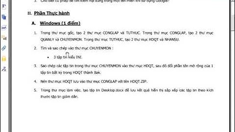 Luyện Thi Chứng Chỉ A Tin học 2016 - ĐHKHTN - Đề 01 - Windows