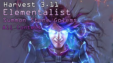 (3.11)-Harvest-Path of Exile-Elementalist Summon Stone Golem -All Content
