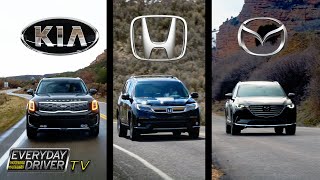 Telluride vs Pilot vs CX9 Review  No Minivans | Everyday Driver TV Season 5
