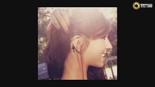 Best Ear cross Tattoo Design Idea
