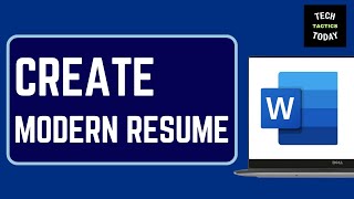 How to Create Modern Resume in Word | Modern CV Template  | How to Make CV