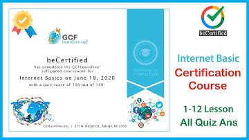 Internet Certification Course 2023 | 1-12 Lesson | All Quiz Answers | beCertified