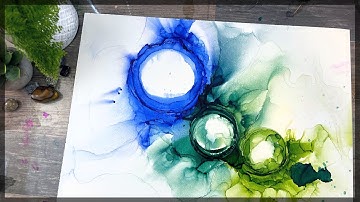 Alcohol Ink Art - Abstract Wispy Circles