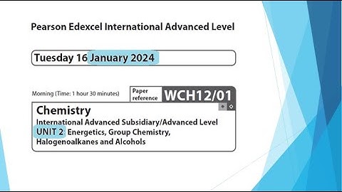 Unit 2 January 2024  - AS Chemistry Edexcel -  Dr  Hanaa Assil
