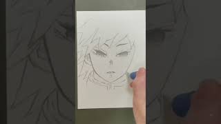冨岡義勇を描く。#shorts ・模写・シャープペン画。鬼滅の刃【DEMON SLAYER】 TOMIOKA GIYU　drawing
