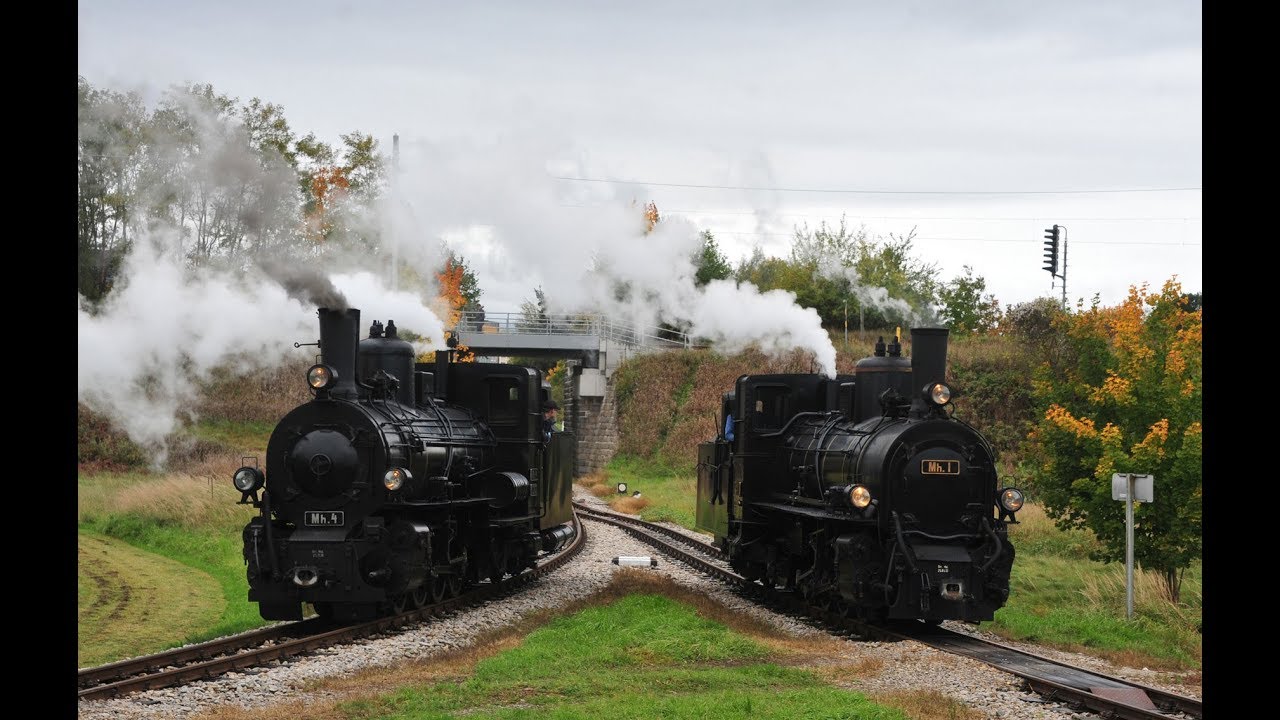 Waldviertelbahn Doppeltraktion Mh.1 und Mh.4 im Gleisdreieck Gmünd und Lokparade in Litschau