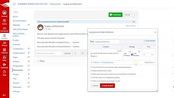 Adding Canvas Rubric to Discussion Assignment