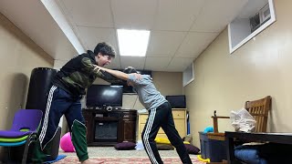 Wrestling with my cousin