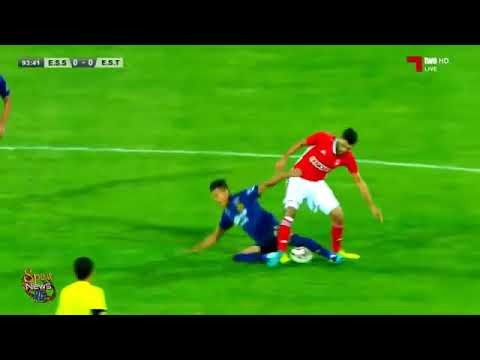 فضيحة كلاسيكو تونس 2017 لحظة إعتداء لاعبي النجم الساحلي على لاعب الترجي ماهر بن الصغير