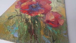 Картина Маслом, Маки, Цветы Воспоминания О Лете Oil Painting, Poppies, Flowers Memories Of Summer