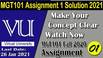 MGT101 Assignment 1 Solution 2021 | MGT101 Fall 2020 | Virtual University | AM Knowledge Official