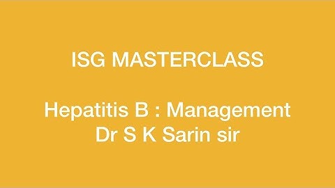 ISG MASTERCLASS; HBV : Management